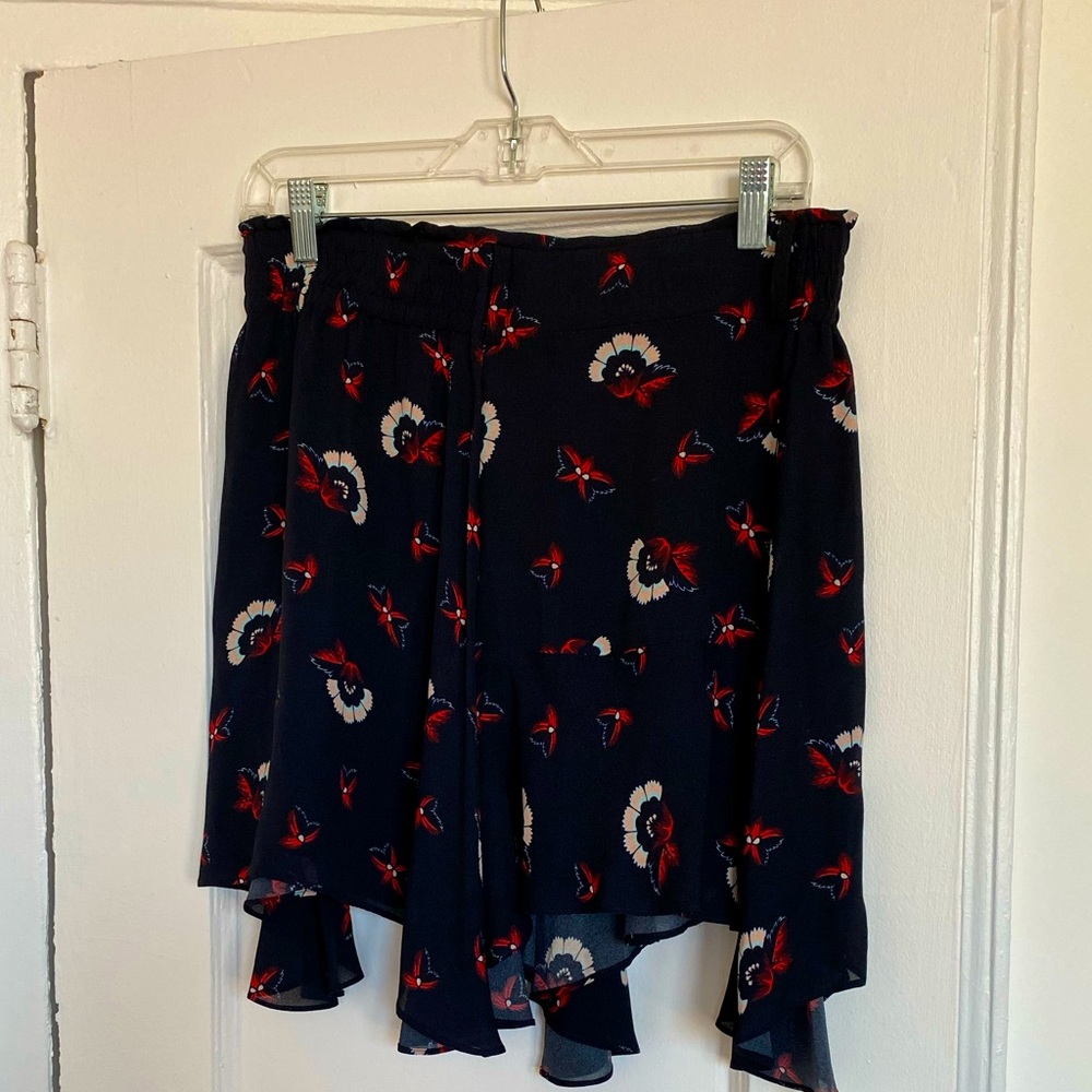 A.L.C blue mini a-line crepe mini skirt.